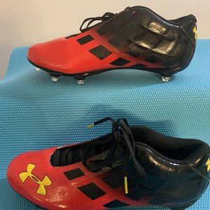 Under Armour Team Mercenary Size 14 5/8 MC Mid Men's Football Cleats Red Black